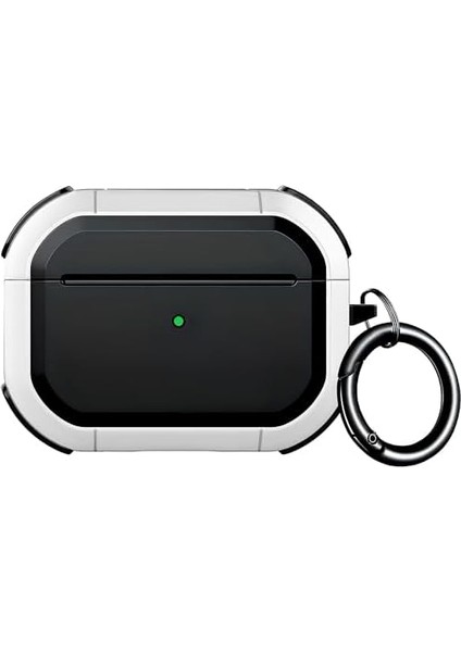 Airpods Pro 2. Nesil Için Armor Serisi Darbelere Karşı Ultra Güçlü Koruma Fiber Karbon Arka Tasarım Kılıf (Beyaz, Airpods Pro 2)