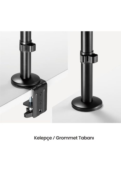 Çift Kol Monitör Tutucu 17" - 32" Ekranlar Için Her Biri 8kg Taşıyabilir, LCD LED Monitör Tutucu Vesa Monitör Kolları, Eğilebilir Döndürülebilir Kablo Kılavuzlu Ergonomik Ekran Tutucu