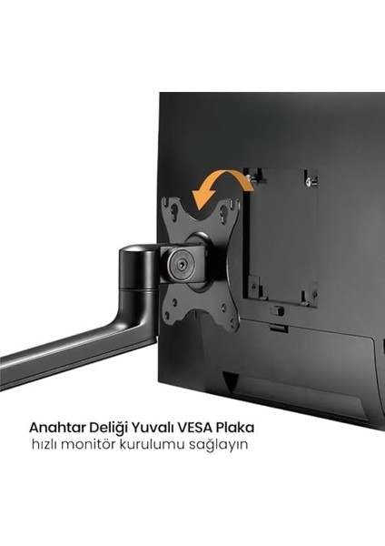 Çift Kol Monitör Tutucu 17" - 32" Ekranlar Için Her Biri 8kg Taşıyabilir, LCD LED Monitör Tutucu Vesa Monitör Kolları, Eğilebilir Döndürülebilir Kablo Kılavuzlu Ergonomik Ekran Tutucu