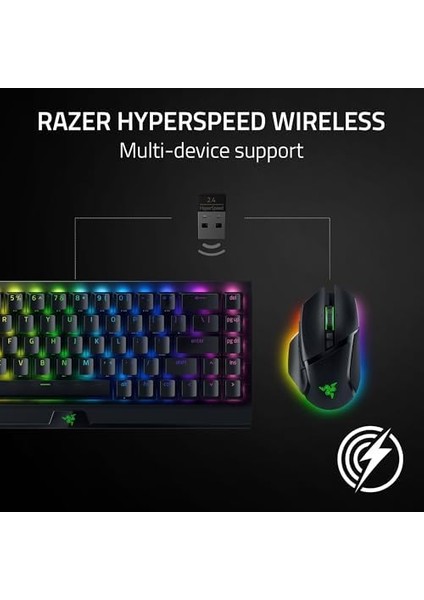Basilisk V3 Pro - Kablosuz Oyun Mouse'u (Razer Hyperscroll Tilt Wheel, Focus Pro 30K Optik Sensör, Hyperspeed Kablosuz, 13 Bölgeli Chroma Aydınlatma, 10+1 Programlanabilir Düğme) Siyah