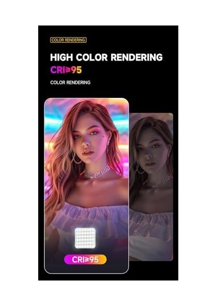 Cep Telefonu Çakarlı Dolgu Işık, Canlı Yayın Için Mini Taşınabilir Kısılabilir Yüksek Parlaklık Rgb Selfie Işık Paneli, Kıskaçlı Telefon ve Notebook Tutucu, Youtuber Yayıncı Işığı D12S