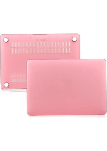Macbook Air M2-M3 Kılıf 13.6 Inç Mat Kılıf (Touchıd'li Air M2-M3) A2681 A3113 ile Uyumlu Açık Pembe