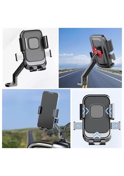 Motor,motosiklet,bisiklet,scooter Için 360 Derece Dönebilen Dikiz Aynası Versiyonu Telefon Tutucu Aparat