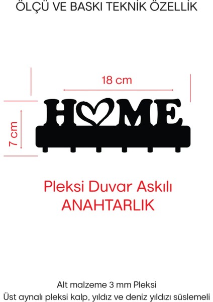 Home Pleksiglass Duvar Dekoru - Duvar Askılığı - Anahtar Askısı -Kalın Plastik modelleri