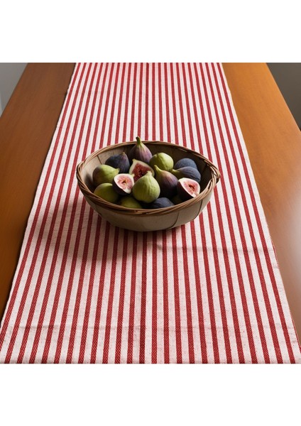 Kırmızı Çizgili Keten Runner 40 x 150 fiyatları