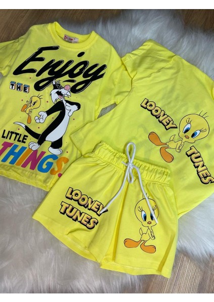 Kız Çocuk Tweety Yazlık Tişört Şort Ikili Takım