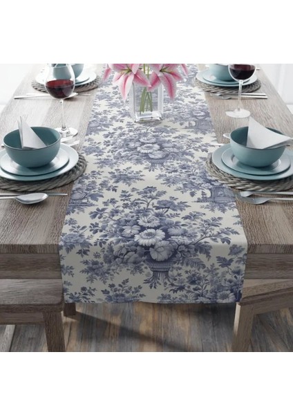 Chinoiserie Mavi Desen Ranır - Runner
