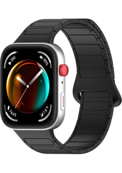 Huawei Watch Fit 3 / Fit 4 / Fit 4 Pro Uyum Manyetik Silikon Bakla Desen Kordon Ayarlanabilir Kayış