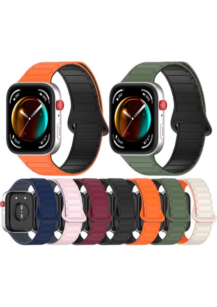 Huawei Watch Fit 3 / Fit 4 / Fit 4 Pro Uyum Manyetik Silikon Bakla Desen Kordon Ayarlanabilir Kayış indirimleri
