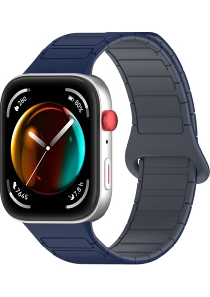 Huawei Watch Fit 3 / Fit 4 / Fit 4 Pro Uyum Manyetik Silikon Bakla Desen Kordon Ayarlanabilir Kayış