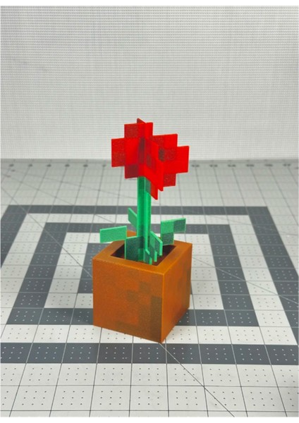 Minecraft Saksılı Çiçek Seti – 3D Dekor