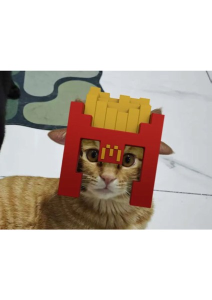 Patates Kızartması Kaskı – Kedi Için Komik Tasarım