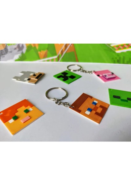 Minecraft Karakter Anahtarlık Seti – 3D Tasarım