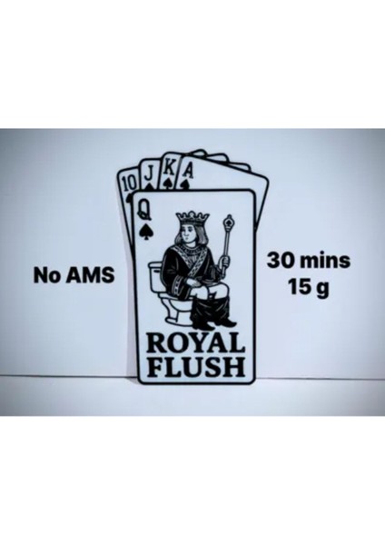 Royal Flush Wc Tabelası – Queen Tasarımlı 3D Baskı