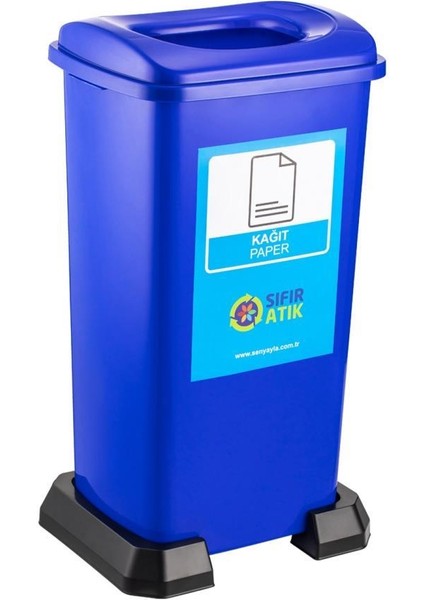 SY-4398 Sıfır Atık Kağıt Geri Dönüşüm Çöp Kutusu 70 Lt Mavi