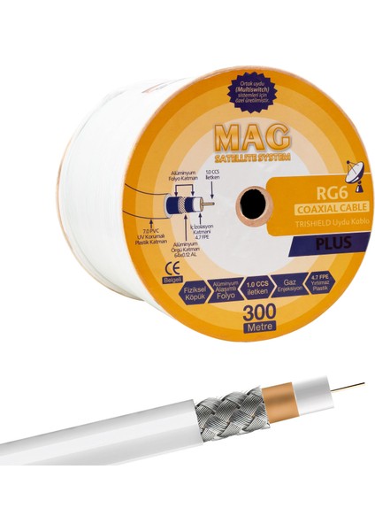 Rg6/u4 Trısheıld Anten Kablosu (300 Metre) (4457)