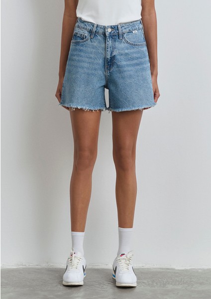 Millie 90lar İndigo Mavisi Jean Şort 1458987073