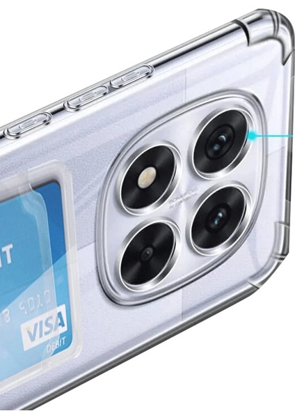 Xiaomi Redmi Note 14 Pro 5g Kılıf Kart Şeffaf Silikon - Şeffaf Ferrg