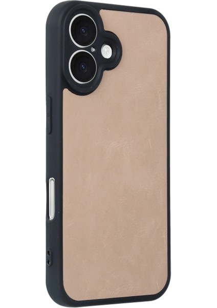 Iphone 16 Kılıf Aras Deri Kapak - Pudra Ferrg
