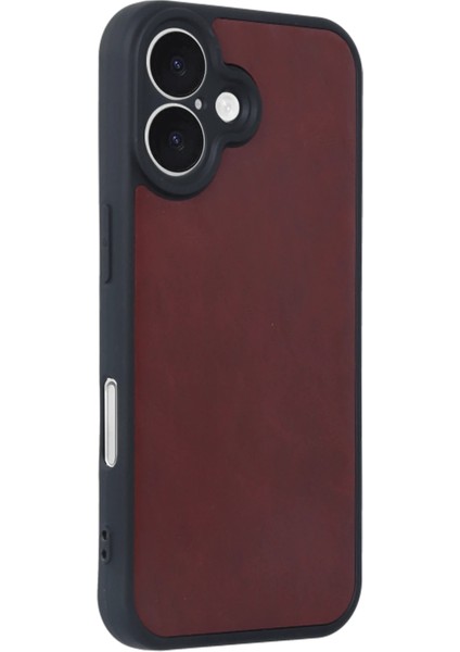 Apple iPhone 16 Kılıf Aras Deri Kapak - Bordo Ferrg fiyatları