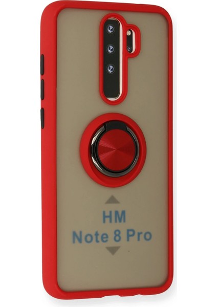 Xiaomi Redmi Note 8 Pro Kılıf Montreal Yüzüklü Silikon Kapak - Kırmızı Ferrg fiyatları