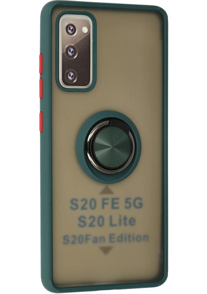 Samsung Galaxy S20 Fe Kılıf Montreal Yüzüklü Silikon Kapak - Yeşil Ferrg fiyatları