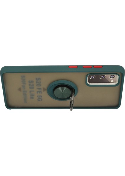 Samsung Galaxy S20 Fe Kılıf Montreal Yüzüklü Silikon Kapak - Yeşil Ferrg modelleri