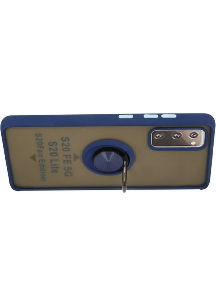 Samsung Galaxy S20 Fe Kılıf Montreal Yüzüklü Silikon Kapak - Lacivert Ferrg modelleri