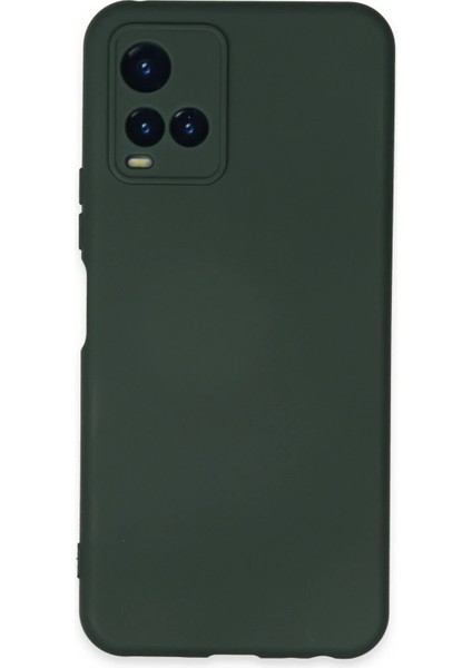 Vivo Y21S Kılıf Nano Içi Kadife Silikon - Koyu Yeşil Ferrg