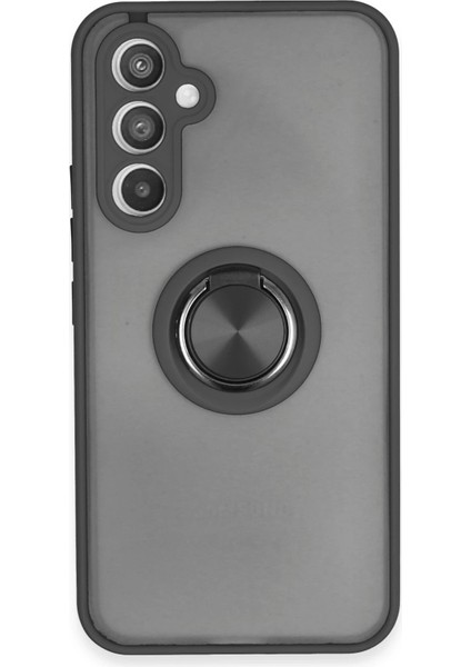 Samsung Galaxy A34 5g Kılıf Montreal Yüzüklü Silikon Kapak - Siyah Ferrg