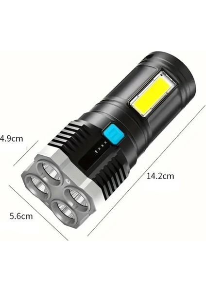 Büro Ev Ofis Deprem Çantası Için Şarjlı Lamba Cob LED 4mod Işıklı Sızdırmaz Acil El Feneri fırsatları