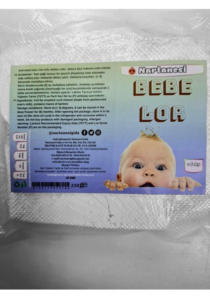 Vakumlu Tuzsuz Bebek Loru 250 gr Tam Yağlı