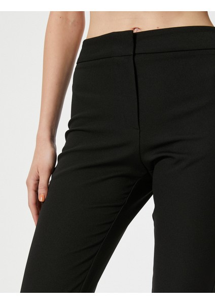 Yeni Sezon Kapri Pantolon Kumaş Slim Fit Standart Bel indirimleri
