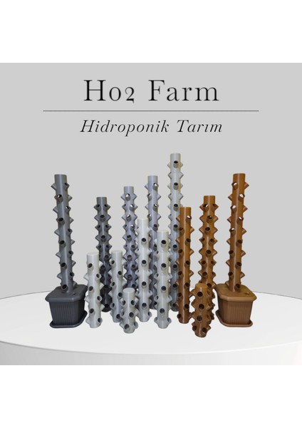 Hidroponik Dikey Tarım - Topraksız Tarım Kule Sistemi Hobi Seti - 50 Bitkilik Sera