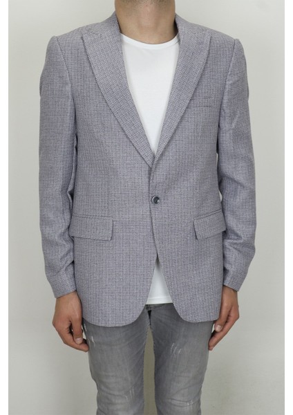 Fistan Store Erkek Taş Spor Kesim Rahat Kalıp Tek Düğme Yazlık Blazer Ceket
