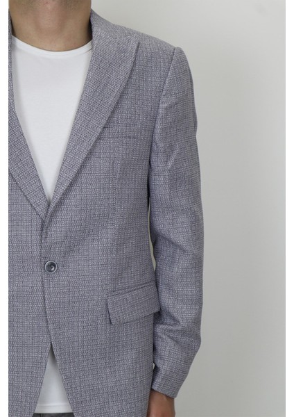 Fistan Store Erkek Taş Spor Kesim Rahat Kalıp Tek Düğme Yazlık Blazer Ceket