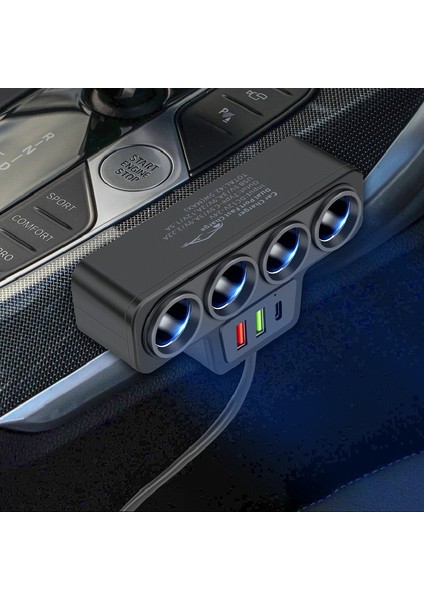 4'lü Çakmak Soketi 2 USB 1 Type-C Girişli / ICCA108