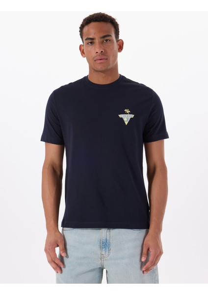Bisiklet Yaka Desenli Lacivert Erkek T-Shirt M5GI55K8FQ4A71W Gj Ss Cn Reg Palm modelleri