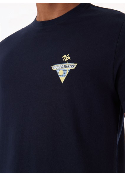 Bisiklet Yaka Desenli Lacivert Erkek T-Shirt M5GI55K8FQ4A71W Gj Ss Cn Reg Palm fırsatları