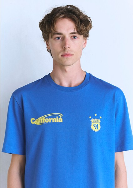 California Baskılı Mavi Tişört 0612782-70762 indirimleri