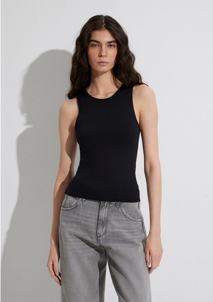Halter Yaka Siyah Poliamid Atlet 1613499-900
