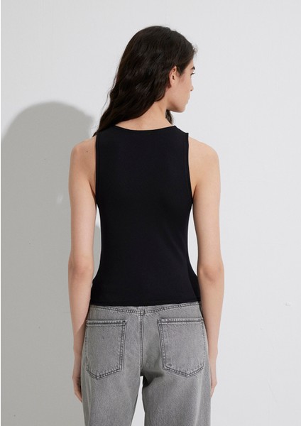 Halter Yaka Siyah Poliamid Atlet 1613499-900