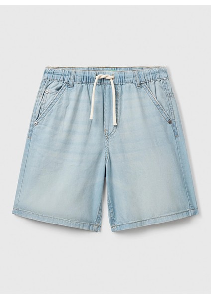 Normal Bel Regular Fit Açık Indigo Erkek Çocuk Şort 4DHJC9047