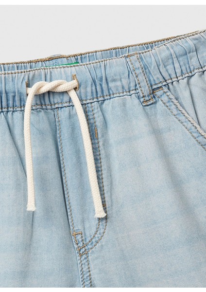 Normal Bel Regular Fit Açık Indigo Erkek Çocuk Şort 4DHJC9047