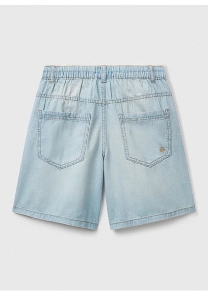 Normal Bel Regular Fit Açık Indigo Erkek Çocuk Şort 4DHJC9047