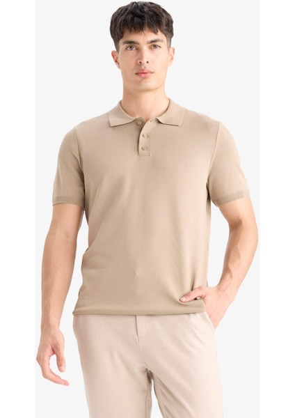 Standart Fit Kısa Kollu Triko Polo Tişört E3241AX25SP
