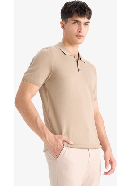 Standart Fit Kısa Kollu Triko Polo Tişört E3241AX25SP