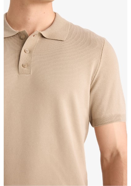Standart Fit Kısa Kollu Triko Polo Tişört E3241AX25SP