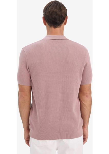 %100 Pamuk Standart Fit Polo Yaka Kısa Kollu Triko Tişört E5866AX25SP
