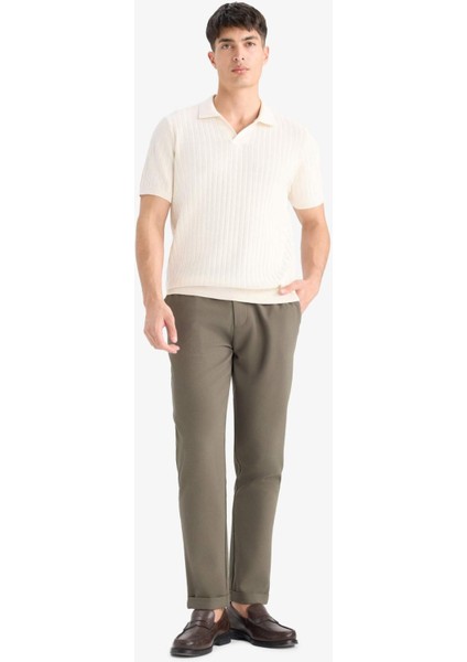 %100 Pamuk Standart Fit Kısa Kollu Triko Polo Tişört E2884AX25SM